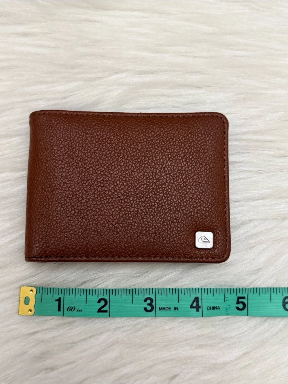 QUIKSILVER - BROWN BLUE FAUX LEATHER BIFOLD WALLET